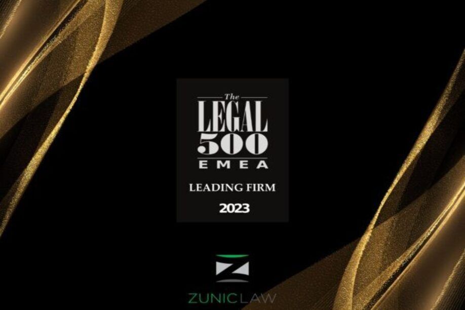 Zunic Law Firm Receives Legal 500 Award for IP and Employment Law 2023