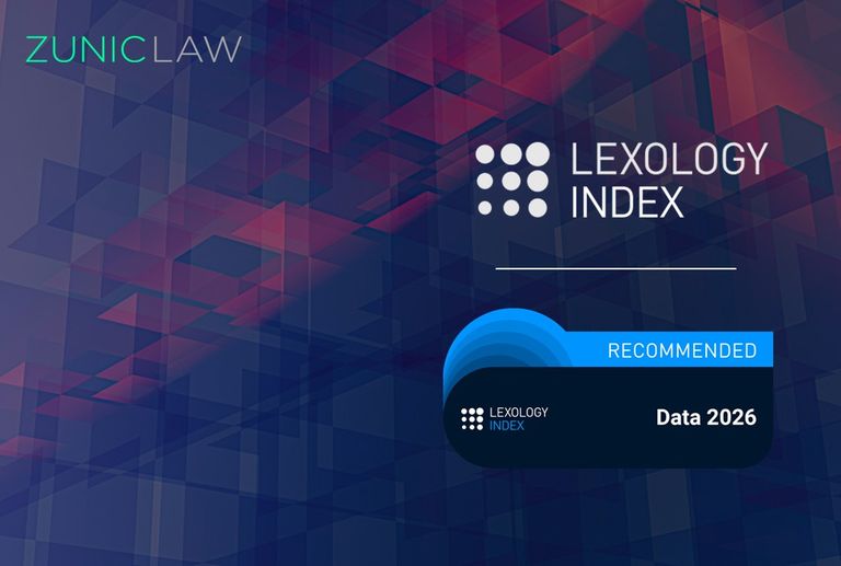 Zunic Law tim nagrađen u data oblasti od strane Lexology Index